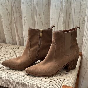Franco Sarto Brown Suede Ankle Boots